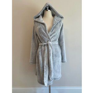 Aerie Junior Girl's Hooded Bathrobe - Light Grey - Size XS/S